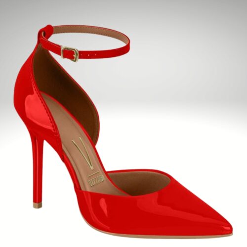 Rode high heels met 10 cm hak en enkelbandje | Silhouette x Vizzano