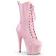 Roze Pleaser laarsjes met holografisch effect | Lichtroze Pleaser enkelboots