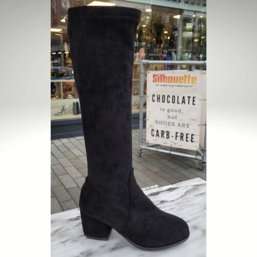 Zwarte lange laarzen in kleine maten | Hoge zwarte laarzen voor kleine voeten