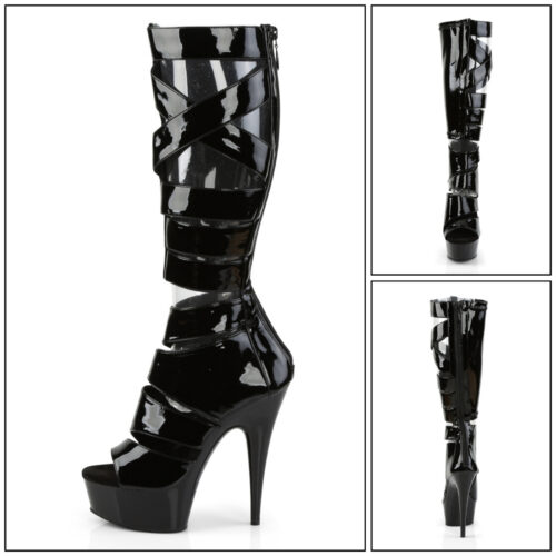 Gladiator laarzen met hoge hakken en plateau Pleaser gladiator boots met plateau