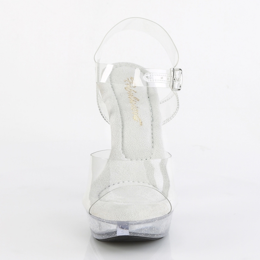 Poseerschoenen met plateau en subtiele glitters | Wedstrijdhakken met plateau en hoge hak