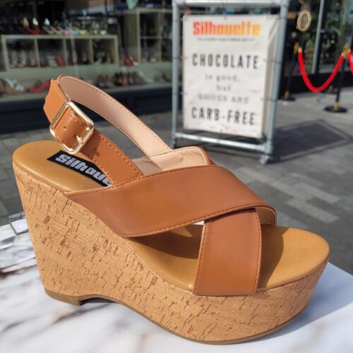 Hoge sleehakken cognac | Silhouette