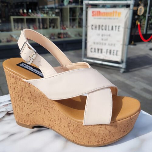 Hoge sleehakken in beige | Silhouette