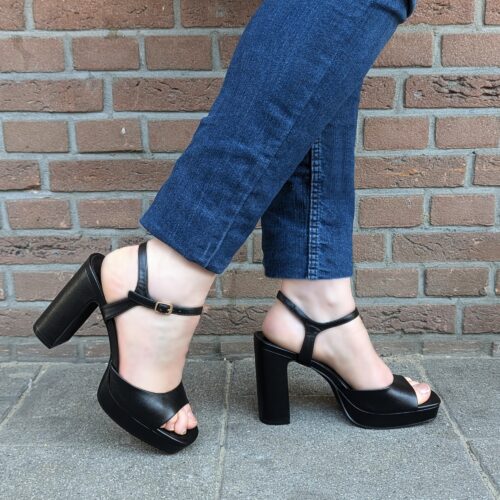 Zwarte blokhak sandalen maat 41 42 43 44 | Silhouette
