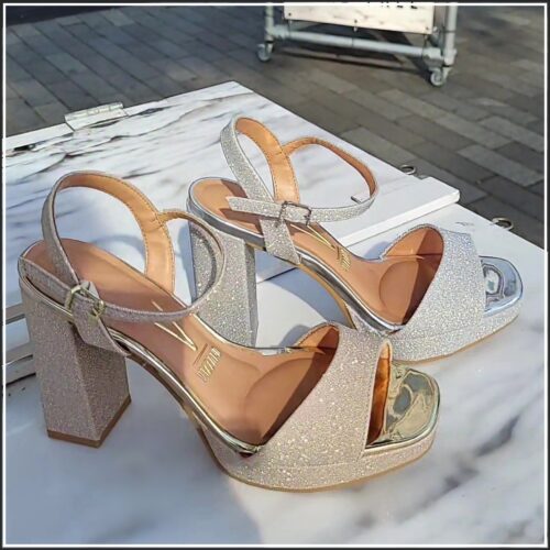 Glitterhakken van Vizzano | Feestelijke gouden hakken van Vizzano