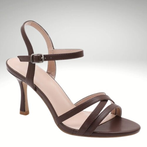 Bruine sandaaltjes met hoge hak | Silhouette