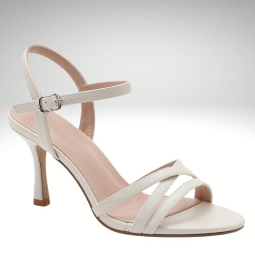 Witte open schoentjes met 9 cm hak | Silhouette