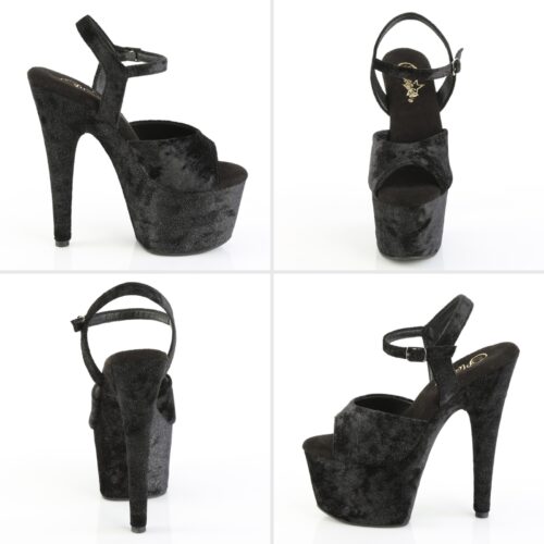 Luxe Pleaser glitterhakken met plateau en hoge hak | Luxe zwarte Pleaserhakken met glitters