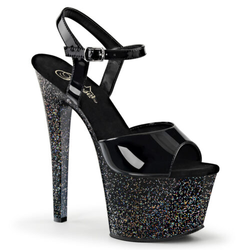 Pleaser heels 7 inch zwart met glitters