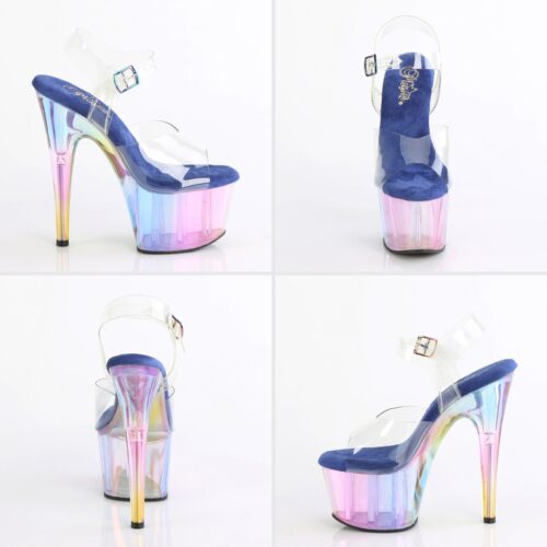 Clear Pleaser heels met regenboog effect | Transparante Pleaser hakken