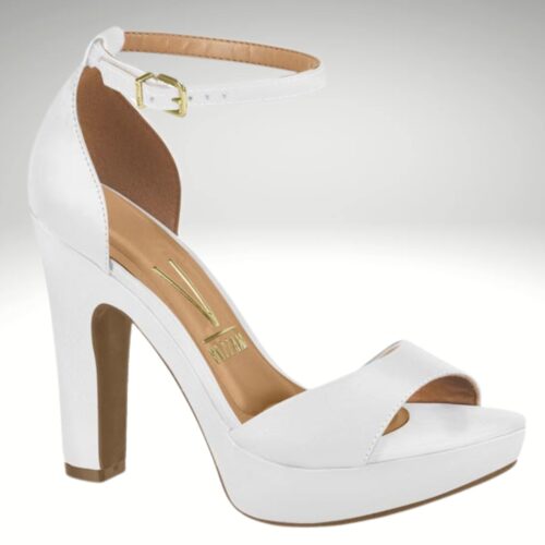 Witte Vizzano sandalen met stevige hak | Comfortabele witte sandalen met blokhak