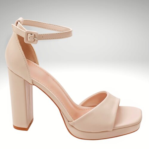 Beige hoge blokhakken | Silhouette