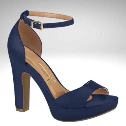 Blauwe blokhak sandalen met plateau en bandje | Blauwe Vizzano sandalen met stevige hak