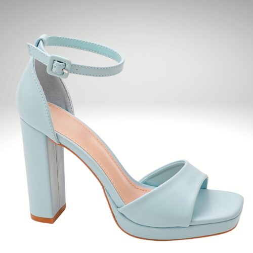 Babyblauwe hoge blokhakken | Silhouette