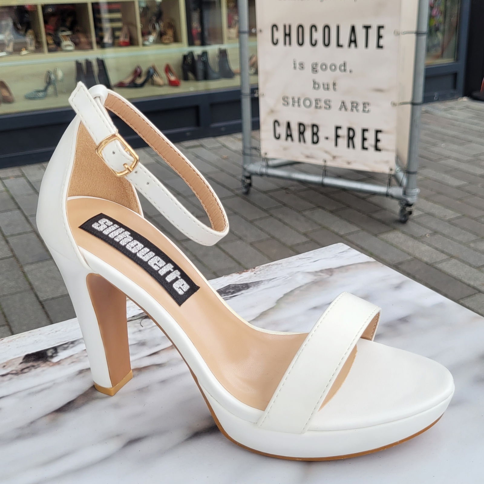 Witte sandalen met hak Silhouette Hoge hakken