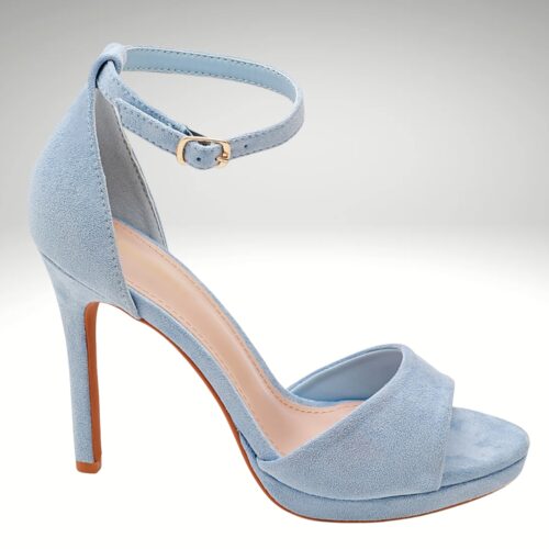 Babyblauw suede hakken | Silhouette