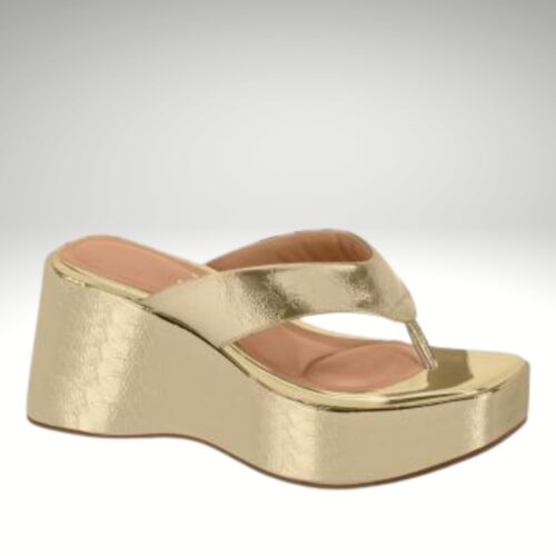 Platte gouden slippers van Vizzano | Silhouette