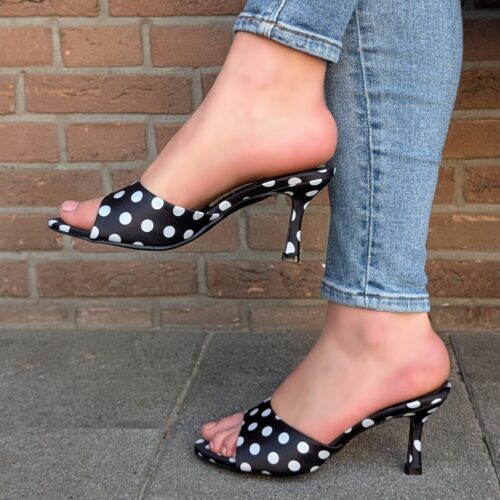Polkadot muiltjes met hak | Silhouette