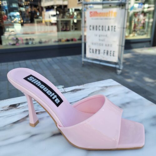 Babyroze slippers met hoge hak