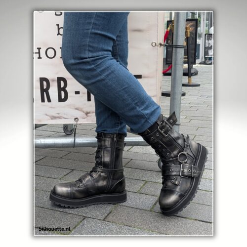 gunmetal herenboots pleaser demonia