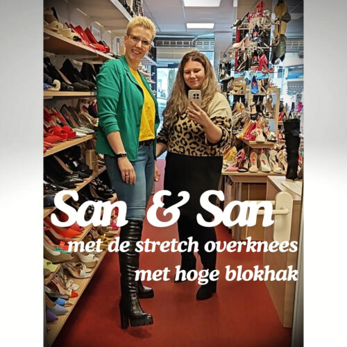 Stretch overknees met blokhak | San en San van Silhouette